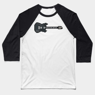 Pixel Black Foo Guitar Baseball T-Shirt